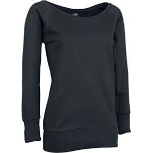 Urban Classics TB607 Damen Sweatshirt Ladies Wideneck Crewneck Schwarz (Black 7), 34 (Herstellergröße: XS)