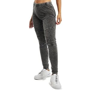 Urban Classics Women's Denim Jersey Sports Leggings Yoga Pants for Women in Jeans Look in 3 Colours Sizes XS 5XL (Ladies Denim Jersey Leggings) dark grey plain, size: m