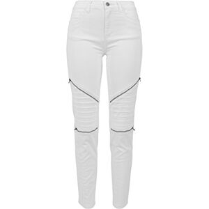 Urban Classics Damen Ladies Stretch Biker Pants Hose, Weiß (White 220), W26