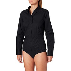 Seidensticker Women's Blouse, Shirt Blouse, Blouse Bodysuit, Non-Iron, Slim Fit, Long Sleeve, Plain, with Stretch, black