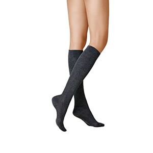 KUNERT Women's Knee-High Socks, Grey (Anthracite-Mel 4050), 4
