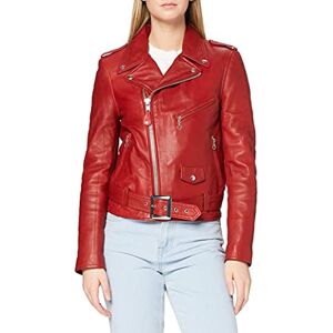 Schott NYC Damen Lederjacke LCW8600, Rot, l