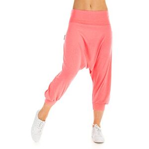 WINSHAPE WBE7 Women's Harem Trousers Dance Fitness Recreational Sports Pink Neon Coral Size:M