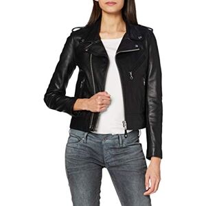 Schott NYC Women's LCW 1601D Leather Long Sleeve Jacket, Black, Size 6 (Manufacturer Size: Small)