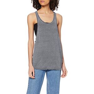 Urban Classics Damen Sport T-Shirt Ladies Loose Burnout Tanktop grau (Darkgrey) Medium