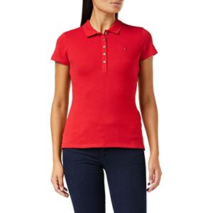 Tommy Hilfiger Heritage Slim Fit Women's Short-Sleeved Polo Shirt, Apple Red