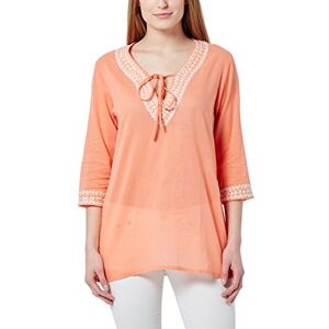 berydale Women's Tunic With Embroidery and Pearls, orange/white, M