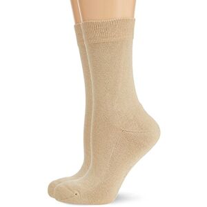 KUNERT Hudson Damen Socken mit Plüschsohle, 025038 Only Plush, 2er Pack, Gr. 35/38, Beige (Sisal 0783)