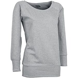 Urban Classics TB607 Damen Sweatshirt Ladies Wideneck Crewneck Grau (Grey 111), 34 (Herstellergröße: XS)