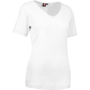 ID Identity Id, Interlock Dame T-Shirt 0506, V-Hals, Hvid, Str. 3xl