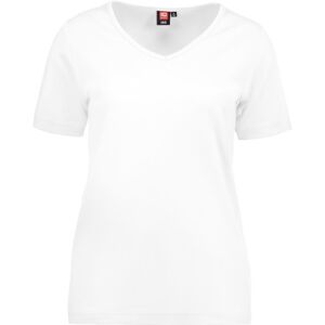 ID Identity Id, Interlock Dame T-Shirt 0506, V-Hals, Hvid, Str. 3xl