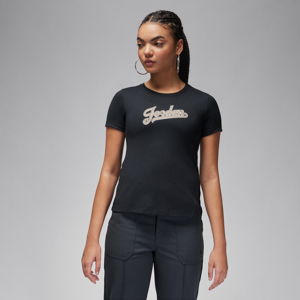 Slank Jordan-T-shirt til kvinder - sort sort XXL (EU 52-54)
