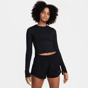 Langærmet Nike One Fitted Dri-FIT-trøje til kvinder - sort sort XL (EU 48-50)