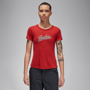 Slank Jordan-T-shirt til kvinder - rød rød XS (EU 32-34)