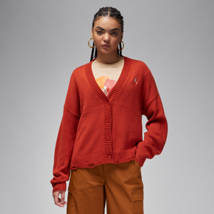 Slidt Jordan-cardigan til kvinder - rød rød XL (EU 48-50)