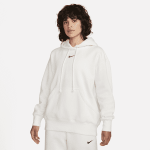 Oversized Nike Sportswear Phoenix Fleece-pullover-hættetrøje til kvinder - hvid hvid XXL (EU 52-54)