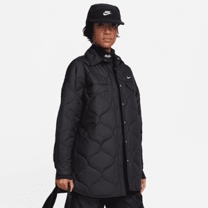 Quiltet Nike Sportswear Essential-trenchcoat til kvinder - sort sort XS (EU 32-34)