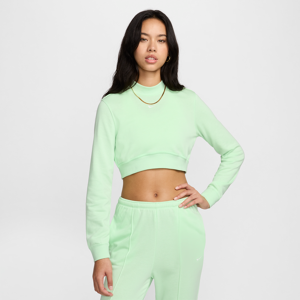 Kort Nike Sportswear Chill Terry-top i french terry med rund hals til kvinder - grøn grøn M (EU 40-42)