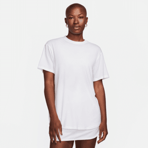 Kortærmet Nike One Relaxed Dri-FIT-trøje til kvinder - hvid hvid XL (EU 48-50)