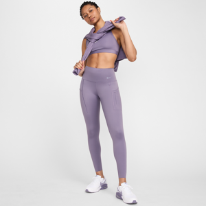 Nike Go-leggings i 7/8-længde med høj talje, fast støtte og lommer til kvinder - lilla lilla XS (EU 32-34)