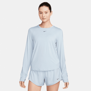 Langærmet Nike One Classic Dri-FIT-trøje til kvinder - blå blå M (EU 40-42)