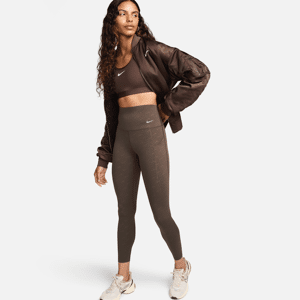 Nike Universa 7/8-leggings længde med medium støtte, høj talje, print og lommer til kvinder - brun brun XS (EU 32-34)