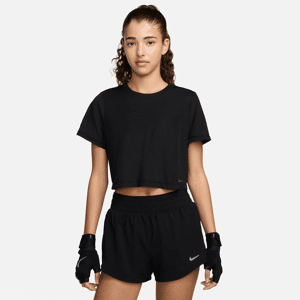 Kortærmet Nike One Classic Breathe Dri-FIT-trøje til kvinder - sort sort XL (EU 48-50)