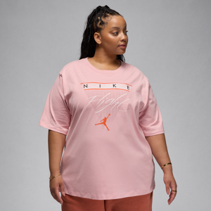 Jordan Flight Heritage-T-shirt med grafik til kvinder (plus size) - Pink Pink 1X