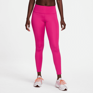 Nike Fast-7/8-leggings med grafik, mellemhøj talje og lommer til kvinder - Pink Pink XS (EU 32-34)