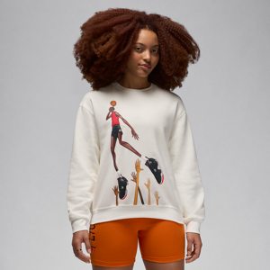 Jordan Artist Series by Darien Birks-sweatshirt i fleece med rund hals til kvinder - hvid hvid XS (EU 32-34)
