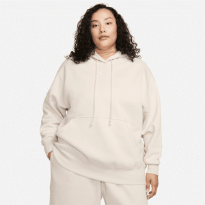 Oversized Nike Sportswear Phoenix Fleece-pullover-hættetrøje til kvinder (plus size) - brun brun 2X