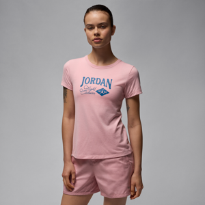 Jordan-T-shirt med slank pasform og grafik til kvinder - Pink Pink XS (EU 32-34)
