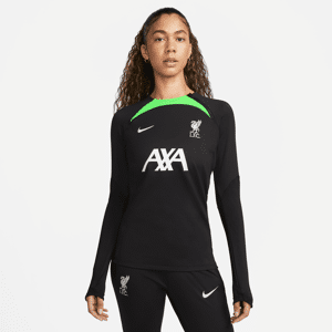 Liverpool FC Strike-Nike Dri-FIT-fodboldtræningstrøje med rund hals til kvinder - sort sort XS (EU 32-34)