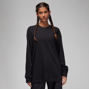 Langærmet Jordan Essentials-T-shirt med et overdimensioneret snit til kvinder - sort sort XS (EU 32-34)