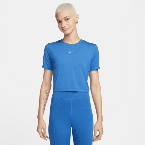 Kort, slank Nike Sportswear Essential-T-shirt til kvinder - blå blå M (EU 40-42)