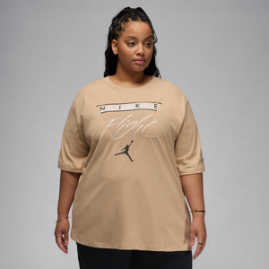 Jordan Flight Heritage-T-shirt med grafik til kvinder (plus size) - brun brun 1X