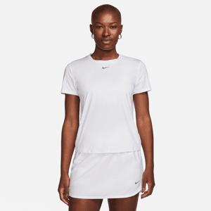 Kortærmet Nike One Classic Dri-FIT-trøje til kvinder - hvid hvid XS (EU 32-34)