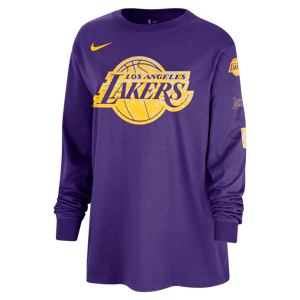 Langærmet Los Angeles Lakers Essential Nike NBA-T-shirt til kvinder - lilla lilla M (EU 40-42)