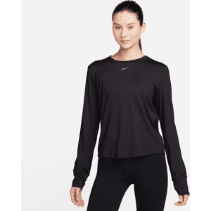 Langærmet Nike One Classic Dri-FIT-trøje til kvinder - sort sort XL (EU 48-50)