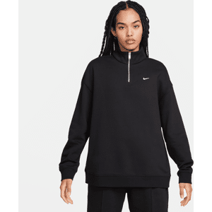 Oversized Nike Sportswear-fleeceoverdel med 1/4 lynlås til kvinder - sort sort XL (EU 48-50)