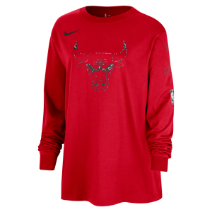 Langærmet Chicago Bulls Essential Nike NBA-T-shirt til kvinder - rød rød XL (EU 48-50)