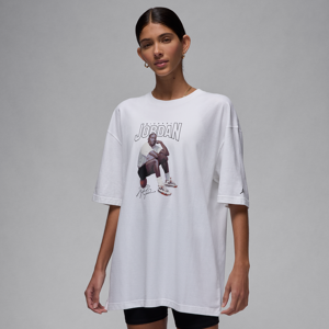 Oversized Jordan-T-shirt med grafik til kvinder - hvid hvid S (EU 36-38)