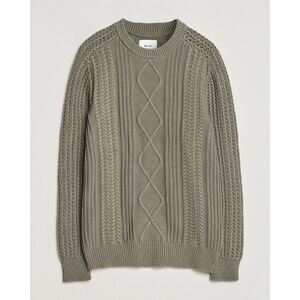 NN07 Caleb Cable Knit Sweater Khaki Sand men XL Grøn