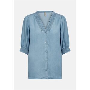 Soyaconcept Blød bluse i lyocell Liv    Lys denim/Blå