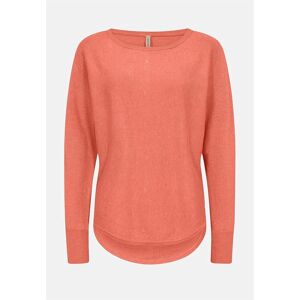 Soyaconcept Fintstrikket trøje med knapper i ryggen Dollie  Female  Brændt orange/Meleret