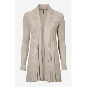 Freequent Lang, ribbet cardigan FQ-Claudisse  Female  Beigemeleret