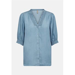 Soyaconcept Blød bluse i lyocell Liv    Lys denim/Blå