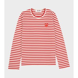 Comme des Garcons PLAY W Striped LS T-shirt Red L