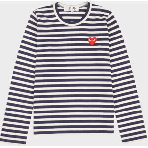 Comme des Garcons PLAY W Striped LS T-shirt Navy M