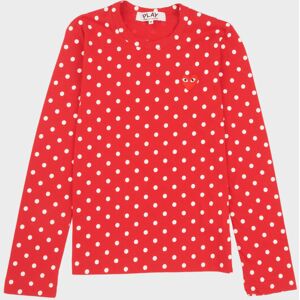 Comme des Garcons PLAY W Dots LS T-shirt Red S